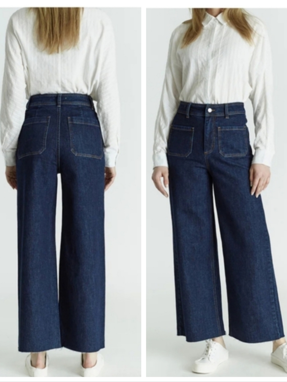 Oat New York High Rise Wide Leg "New Rinse" Dark Wash Jeans Women's 8/29